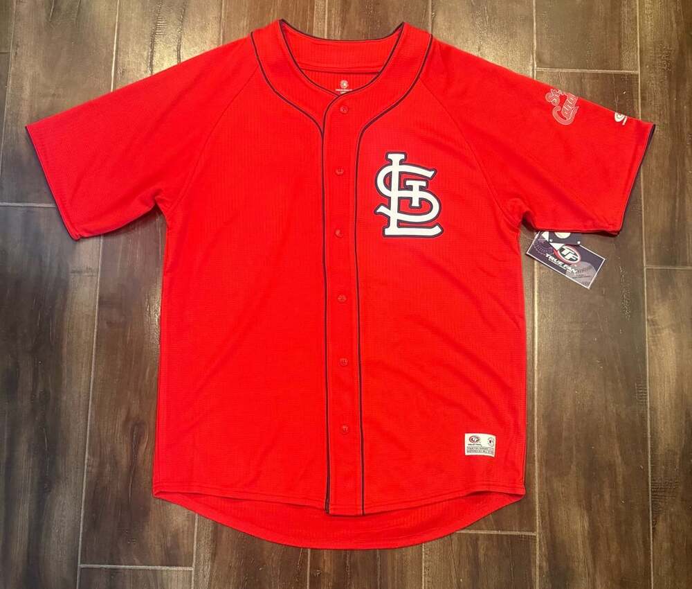 True Fan St. Louis Cardinals Jersey Size Large Red Baseball MLB